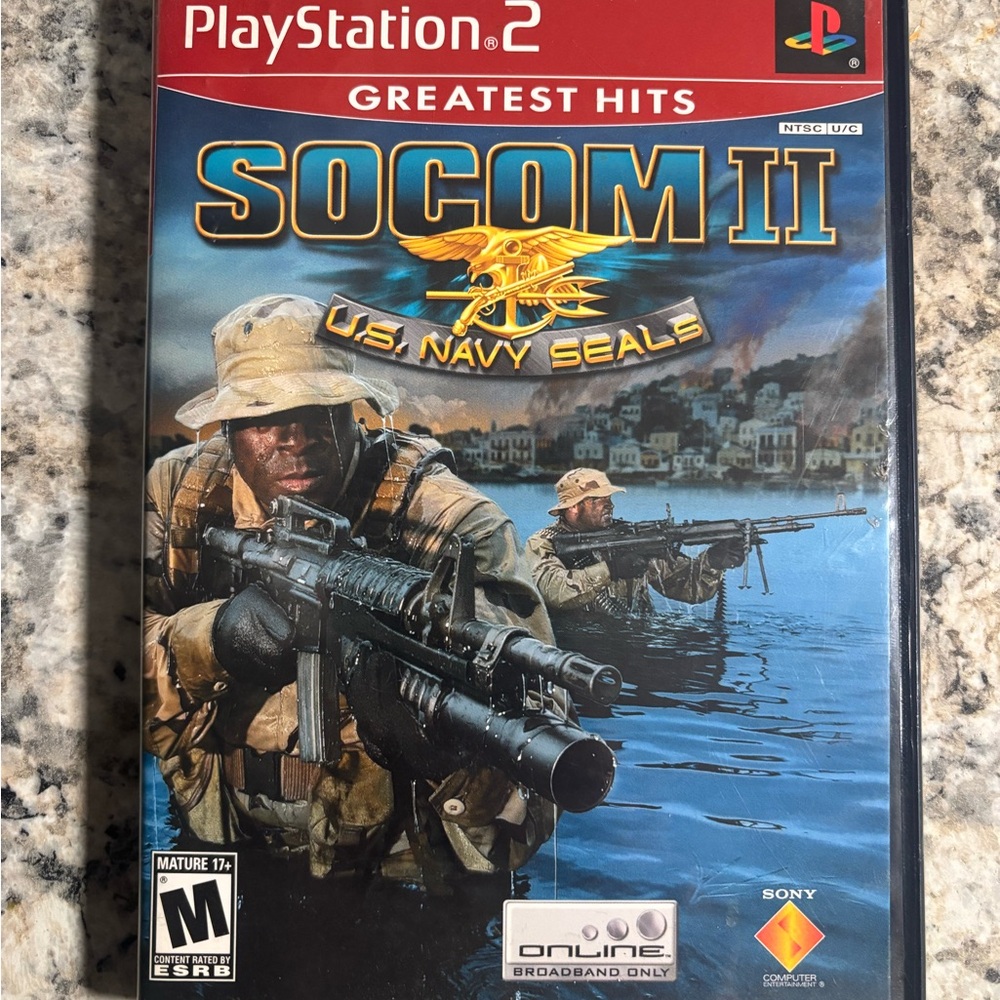 Sony SOCOM II: U.S. Navy SEALs for PlayStation 2 - Red and Blue Cover